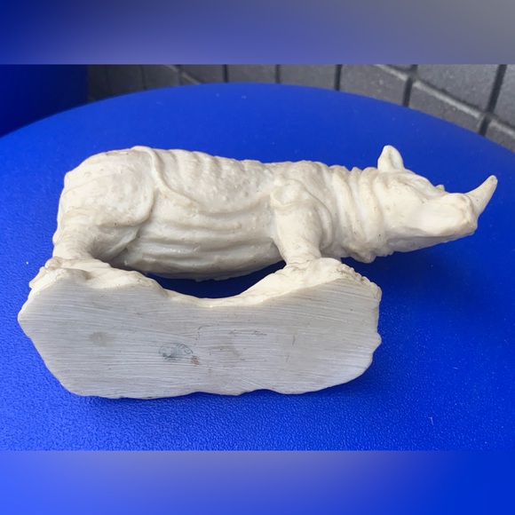 Mid Century Vtg Rhinoceros Hand Sculpted Figurine Hecho En Mexico Rhino - Picture 13 of 16